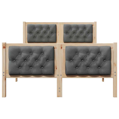 Rám Postele S Čelo Tmavě Šedá 120 X 200 Cm Masivní Borové Dřevo