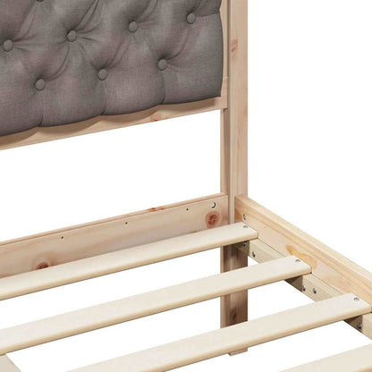 Rám Postele S Čelo Taupe 120 X 200 Cm Masivní Borové Dřevo
