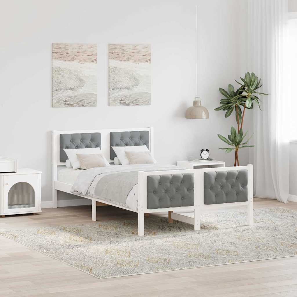 Rám Postele Světle Šedá 120 X 200 Cm Masivní Borové Dřevo