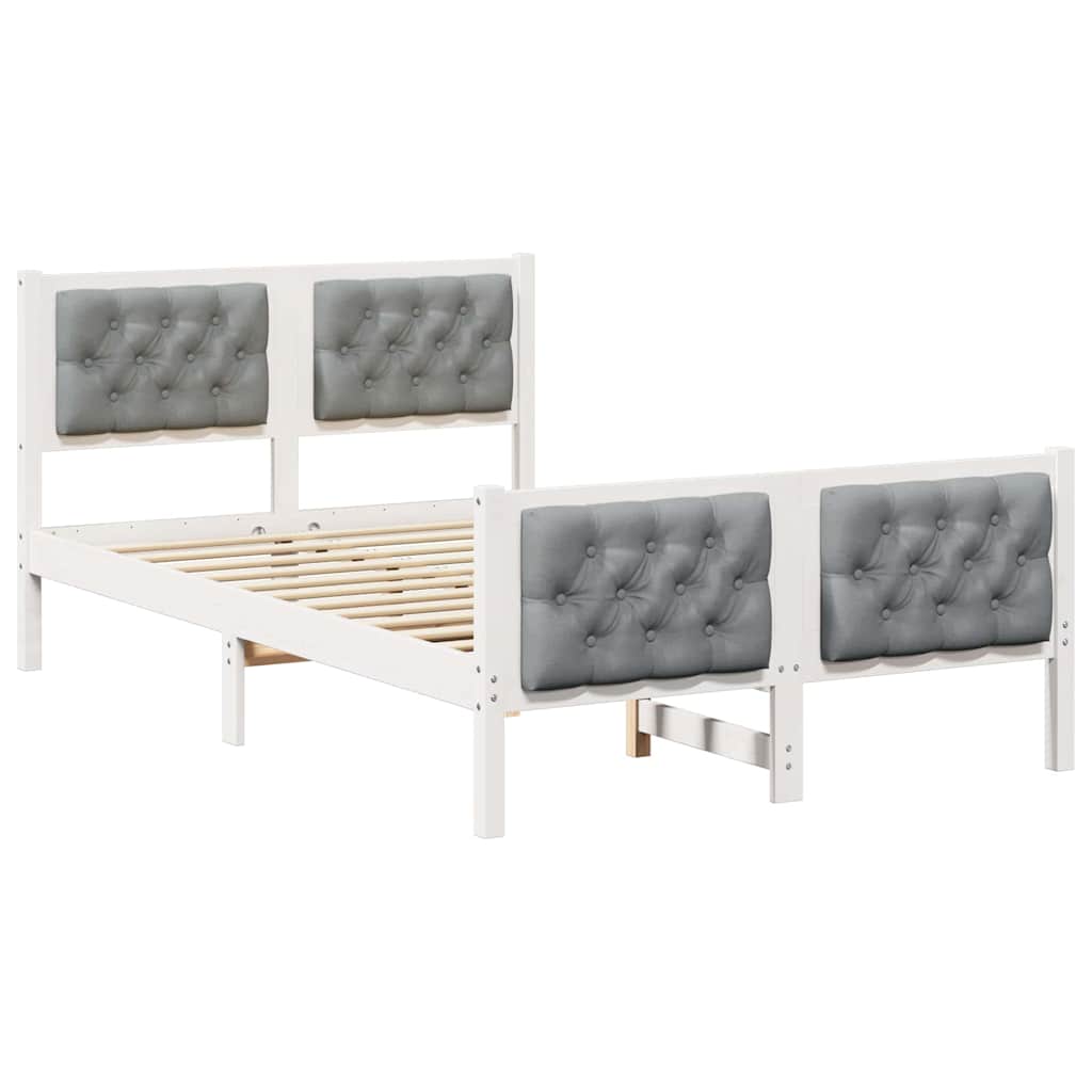 Rám Postele Světle Šedá 120 X 200 Cm Masivní Borové Dřevo