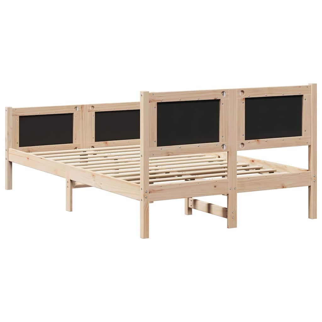 Rám Postele S Čelo Taupe 135 X 190 Cm Masivní Borové Dřevo