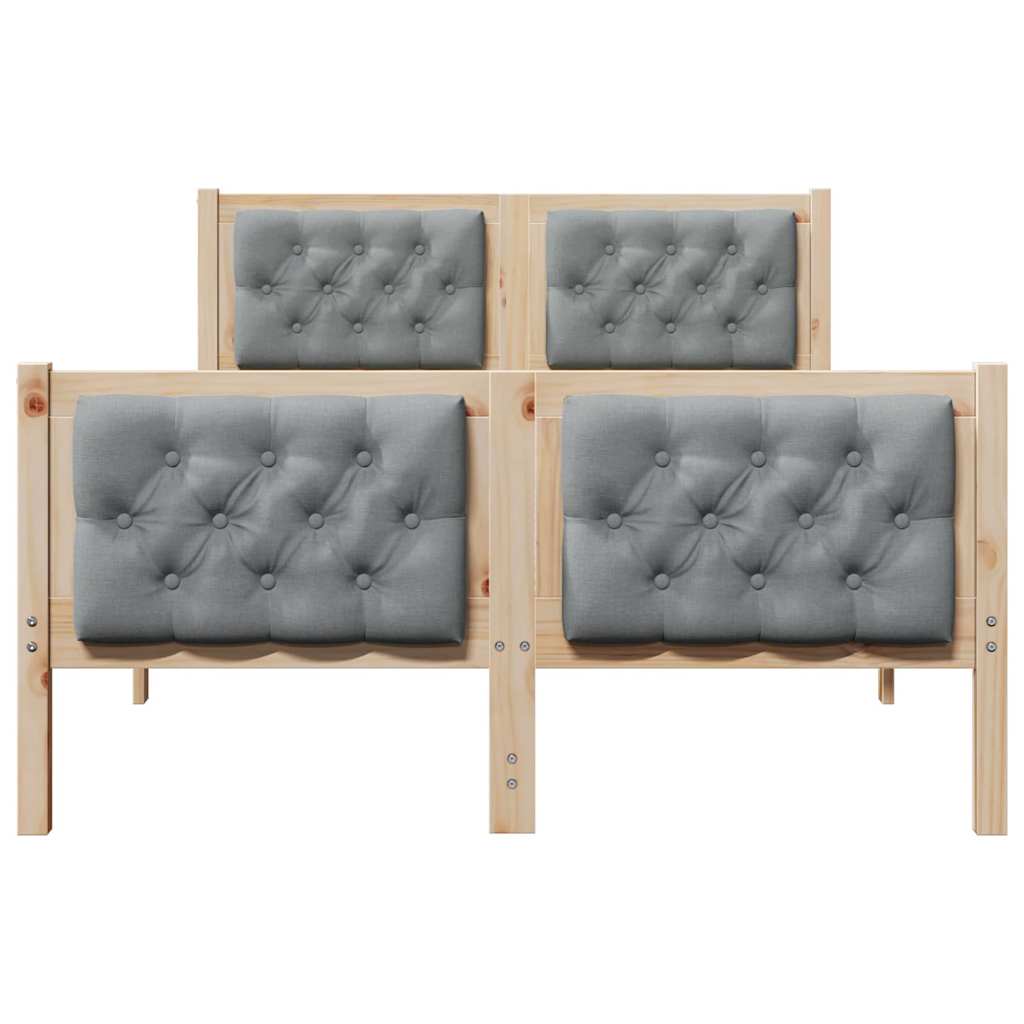 Rám Postele Světle Šedá 120 X 190 Cm Masivní Borové Dřevo