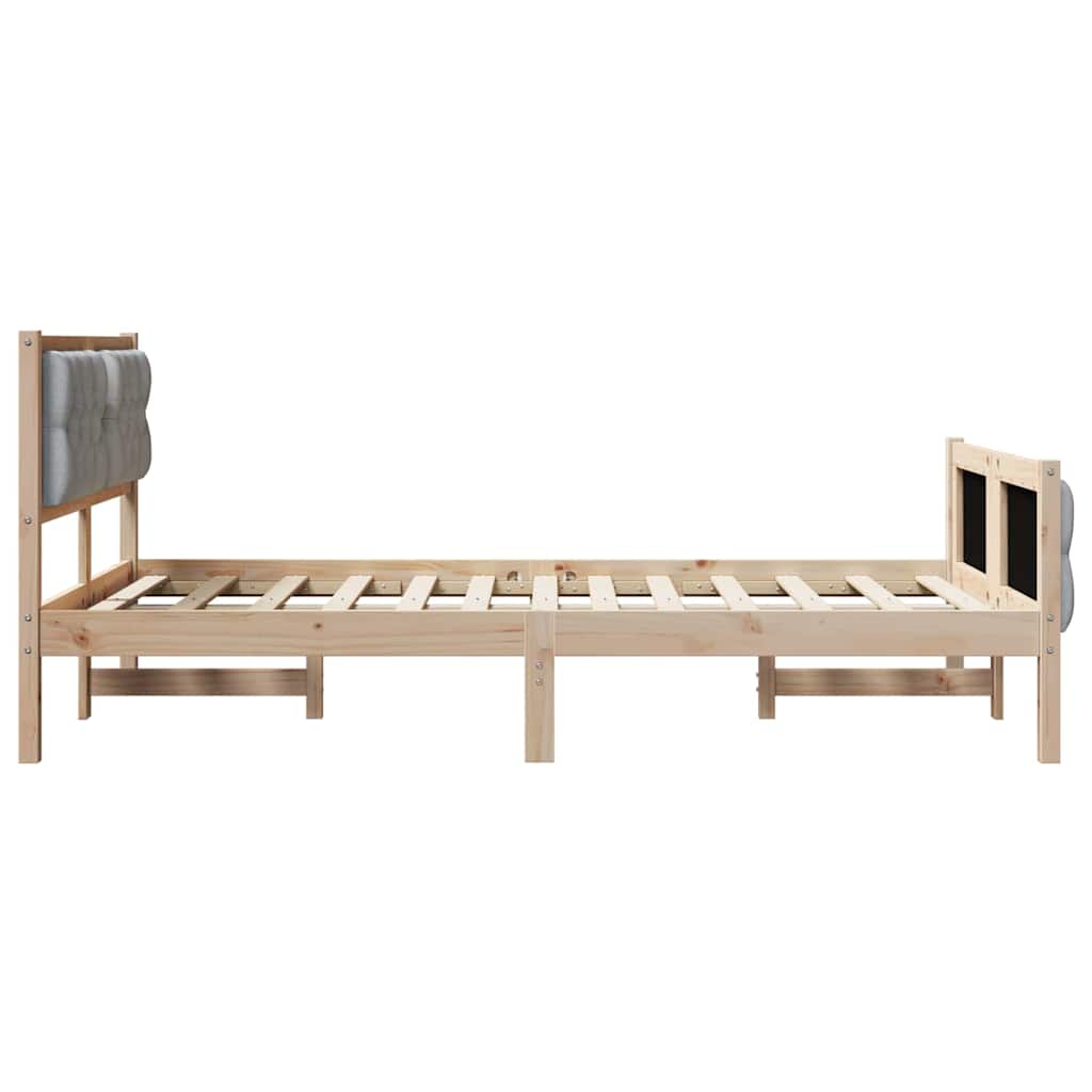 Rám Postele Světle Šedá 120 X 190 Cm Masivní Borové Dřevo