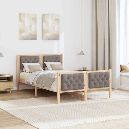Rám Postele S Čelo Taupe 120 X 190 Cm Masivní Borové Dřevo