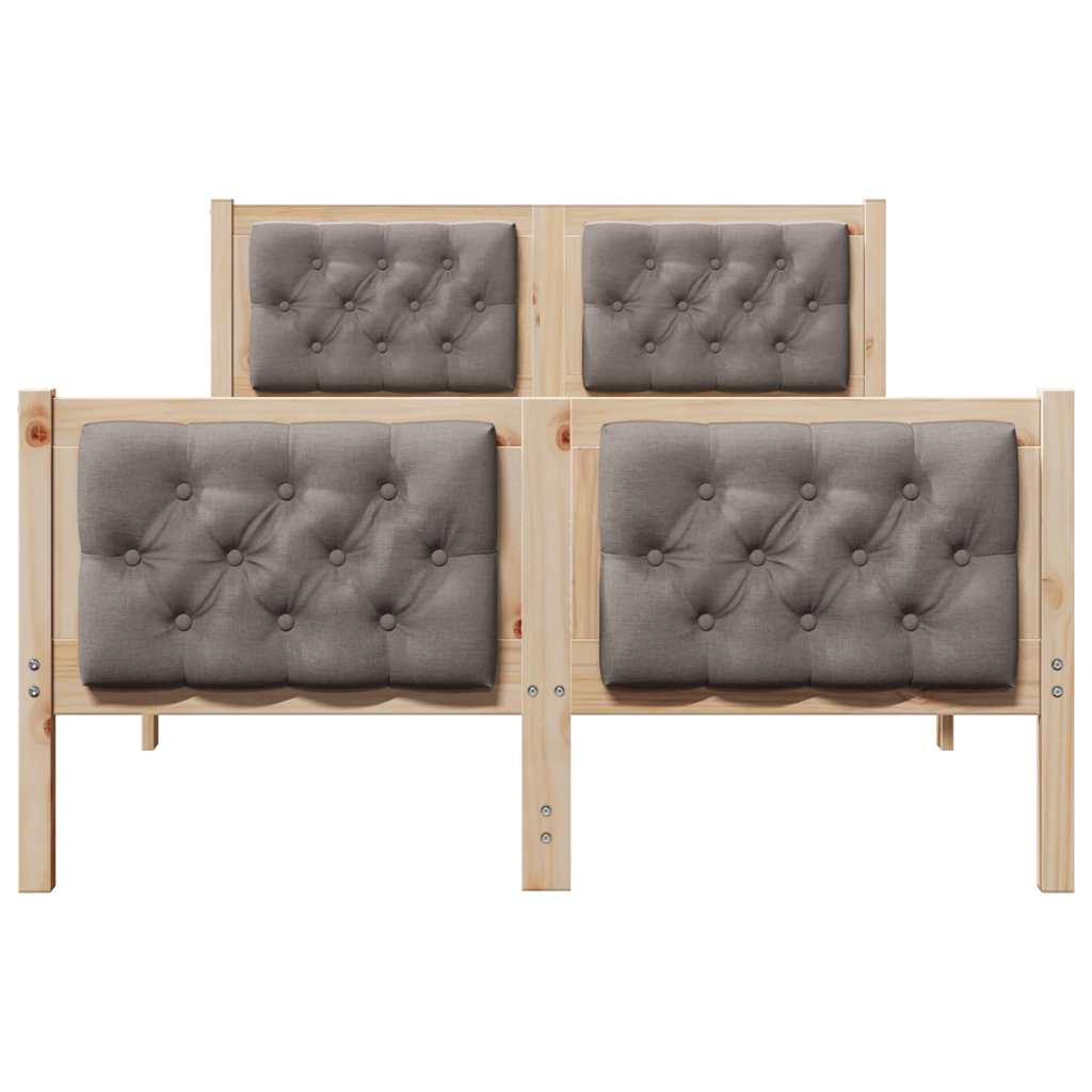 Rám Postele S Čelo Taupe 120 X 190 Cm Masivní Borové Dřevo