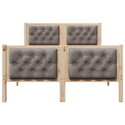 Rám Postele S Čelo Taupe 120 X 190 Cm Masivní Borové Dřevo