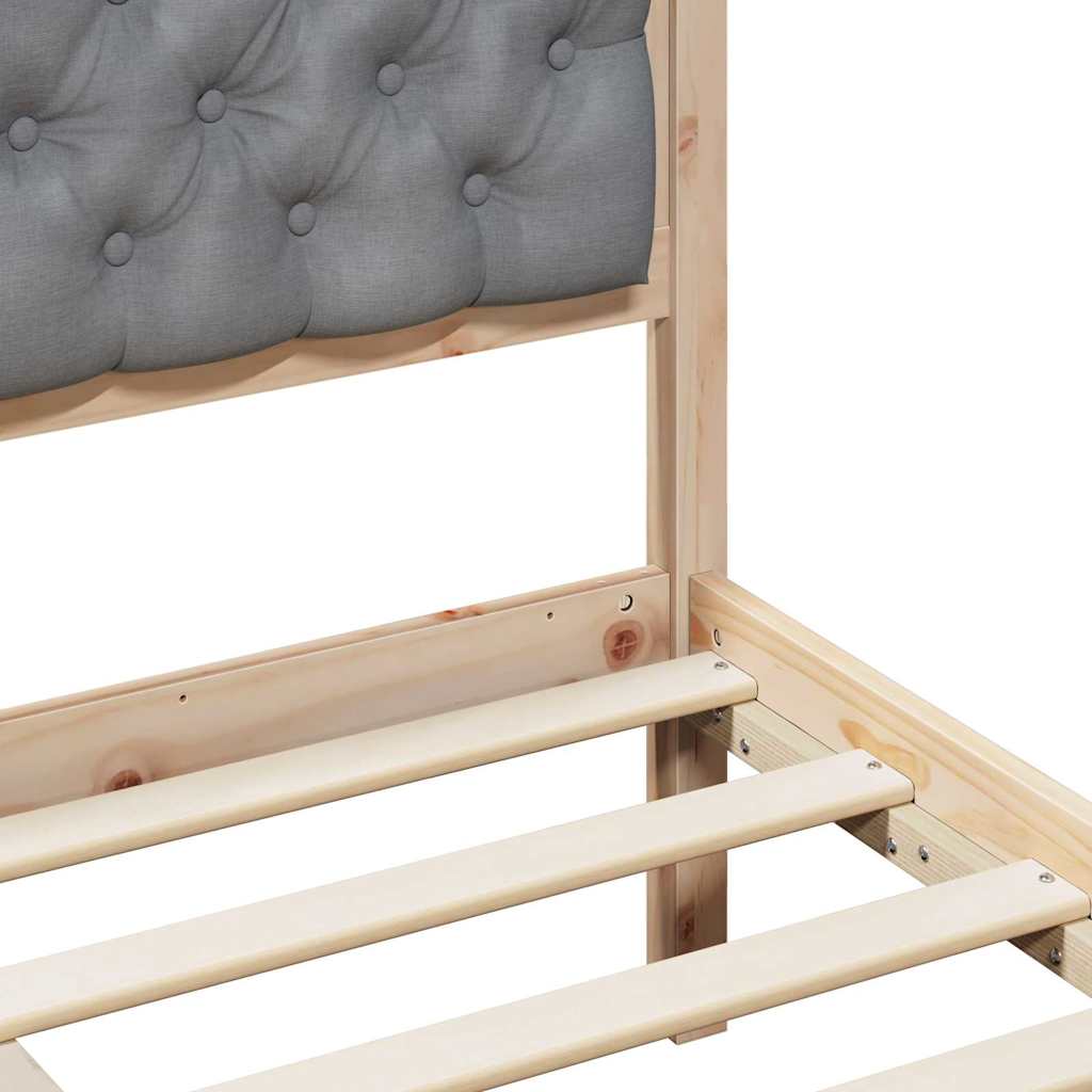 Rám Postele Světle Šedá 100 X 200 Cm Masivní Borové Dřevo