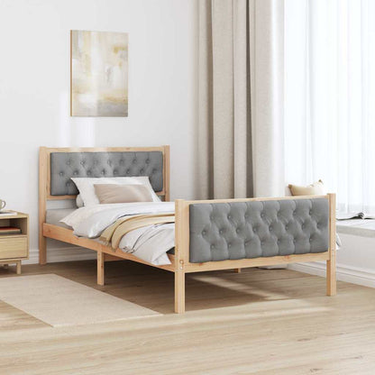 Rám Postele Světle Šedá 100 X 200 Cm Masivní Borové Dřevo