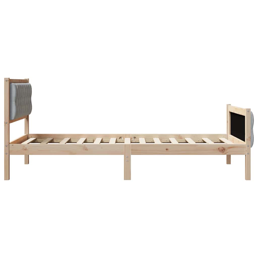 Rám Postele Světle Šedá 100 X 200 Cm Masivní Borové Dřevo