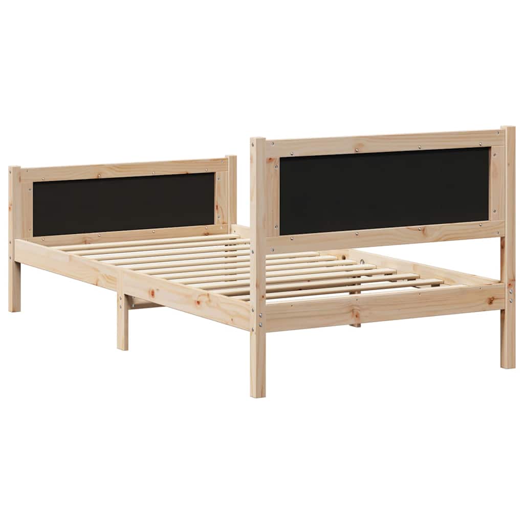 Rám Postele S Čelo Černá 100 X 200 Cm Masivní Borové Dřevo