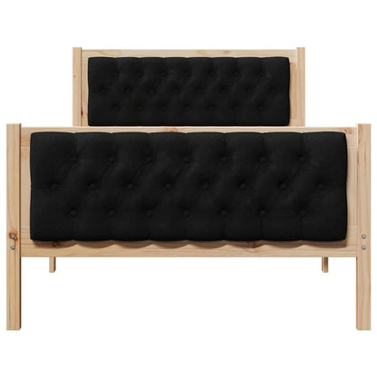 Rám Postele S Čelo Černá 100 X 200 Cm Masivní Borové Dřevo