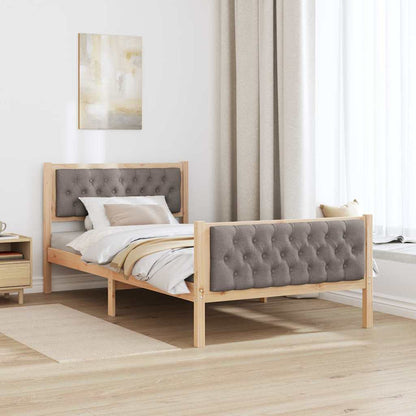 Rám Postele S Čelo Taupe 100 X 200 Cm Masivní Borové Dřevo