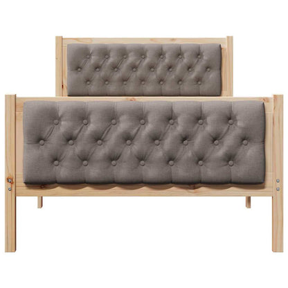 Rám Postele S Čelo Taupe 100 X 200 Cm Masivní Borové Dřevo