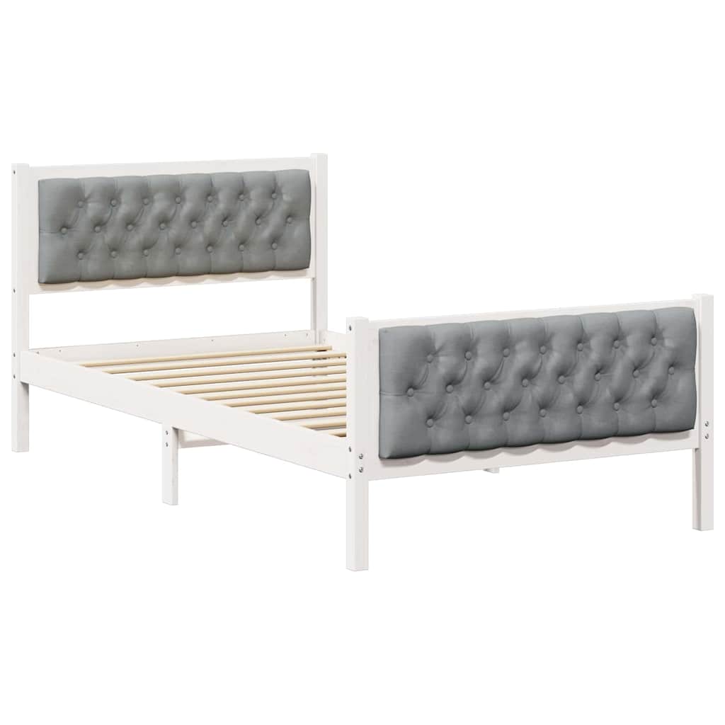 Rám Postele Světle Šedá 100 X 200 Cm Masivní Borové Dřevo