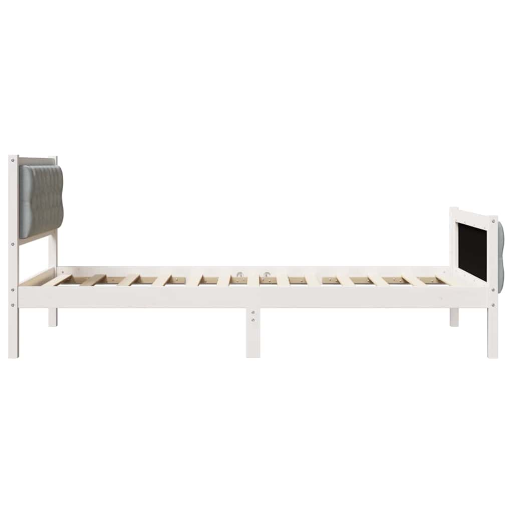 Rám Postele Světle Šedá 100 X 200 Cm Masivní Borové Dřevo