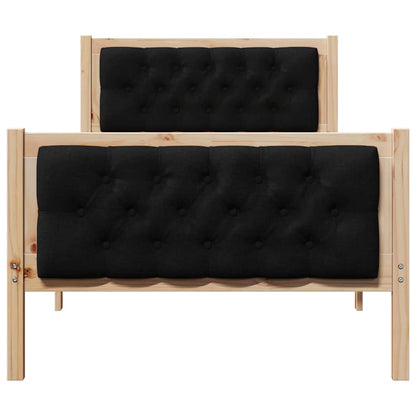Rám Postele S Čelo Černá 90 X 200 Cm Masivní Borové Dřevo