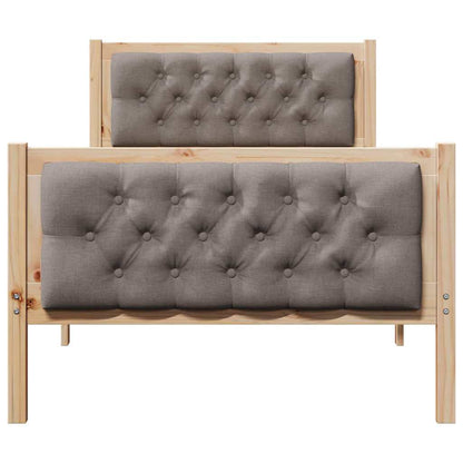 Rám Postele S Čelo Taupe 90 X 200 Cm Masivní Borové Dřevo
