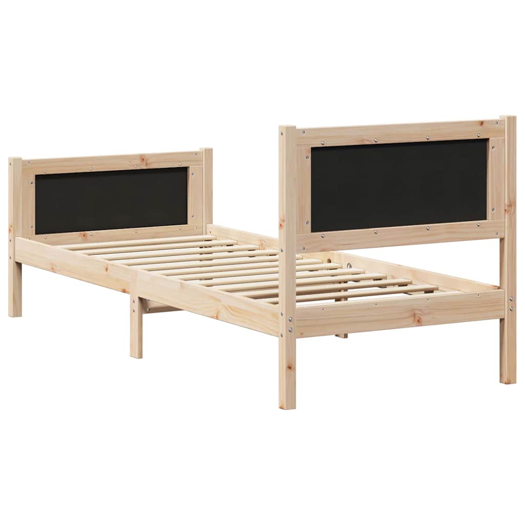 Rám Postele S Čelo Světle Šedá 80 X 200 Cm Masivní Borové Dřevo