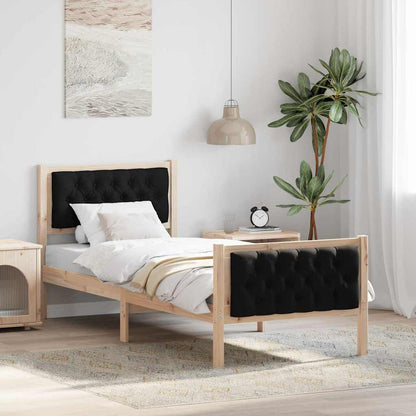 Rám Postele S Čelo Černá 80 X 200 Cm Masivní Borové Dřevo