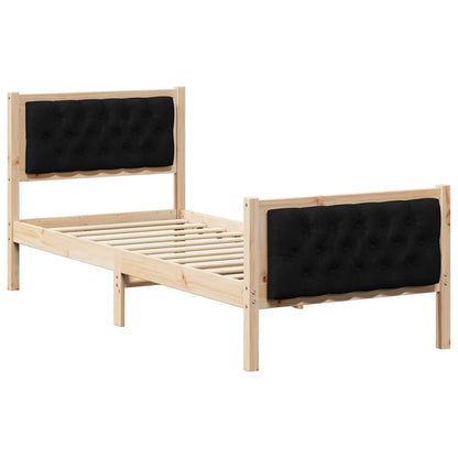 Rám Postele S Čelo Černá 80 X 200 Cm Masivní Borové Dřevo