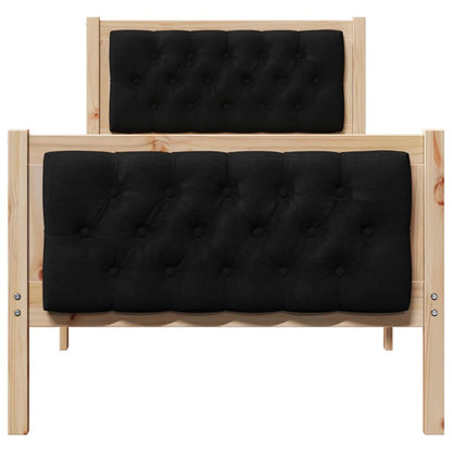 Rám Postele S Čelo Černá 80 X 200 Cm Masivní Borové Dřevo