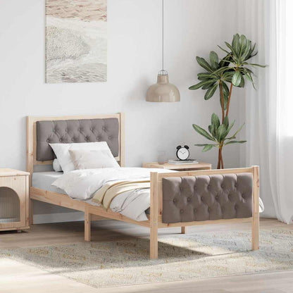 Rám Postele S Čelo Taupe 80 X 200 Cm Masivní Borové Dřevo