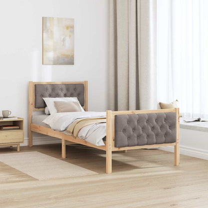 Rám Postele S Čelo Taupe 80 X 200 Cm Masivní Borové Dřevo