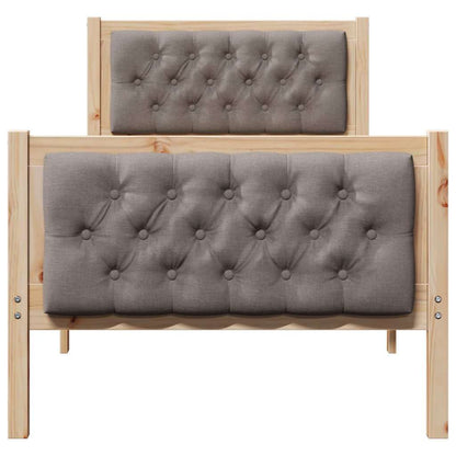 Rám Postele S Čelo Taupe 80 X 200 Cm Masivní Borové Dřevo