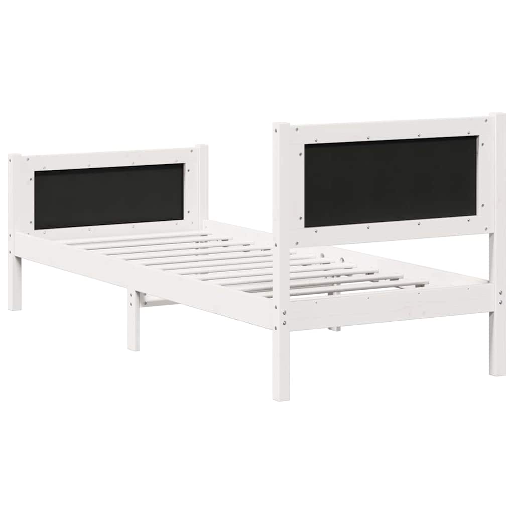 Rám Postele S Čelo Světle Šedá 75 X 190 Cm Masivní Borové Dřevo