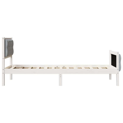 Rám Postele S Čelo Světle Šedá 75 X 190 Cm Masivní Borové Dřevo