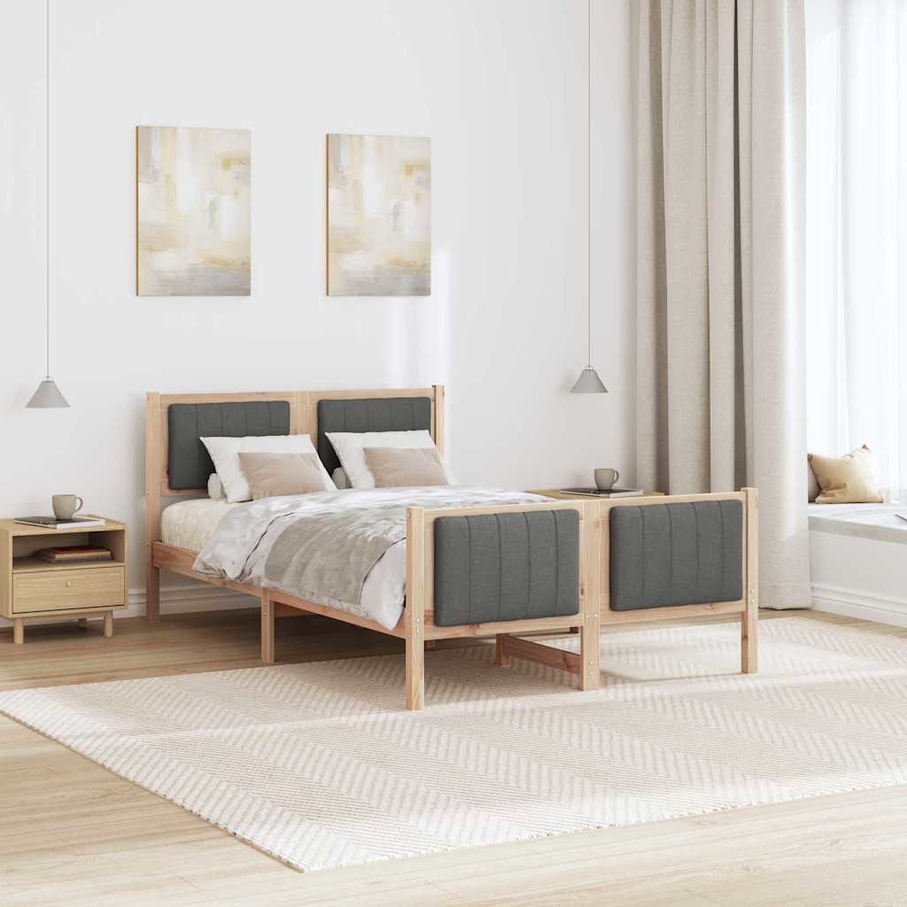 Rám Postele S Čelo Hnědá A Tmavě Šedá 120 X 200 Cm