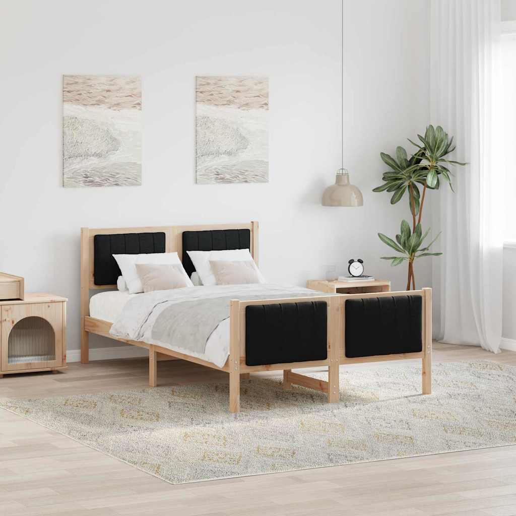 Rám Postele Hnědo-Černá 120 X 200 Cm Masivní Borovicové Dřevo
