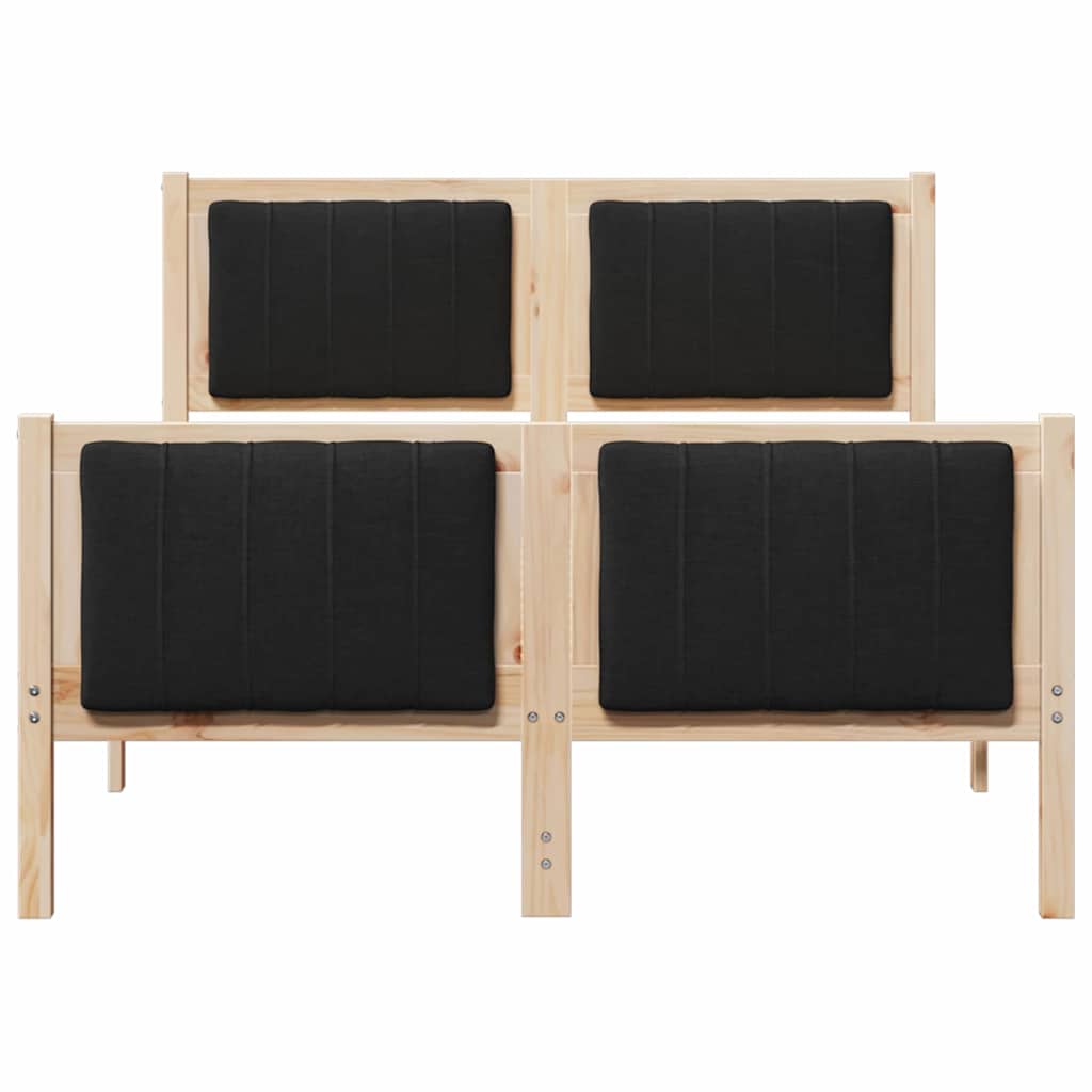 Rám Postele Hnědo-Černá 120 X 200 Cm Masivní Borovicové Dřevo