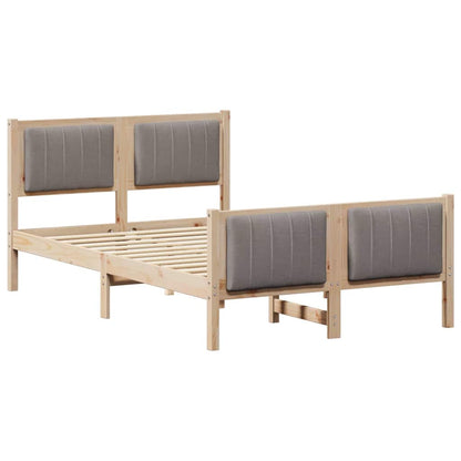 Rám Postele Hnědá A Taupe 120 X 200 Cm Masivní Borovicové Dřevo