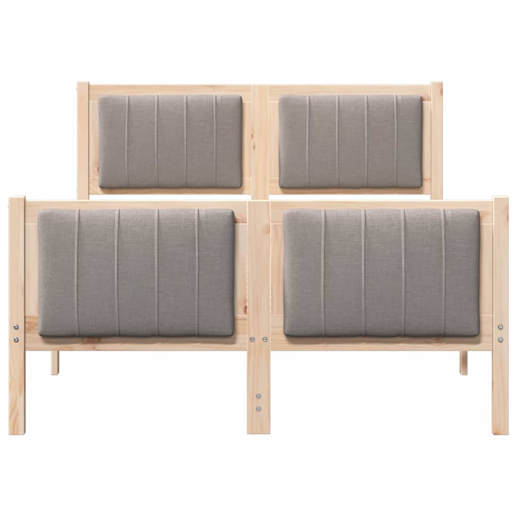 Rám Postele Hnědá A Taupe 120 X 200 Cm Masivní Borovicové Dřevo