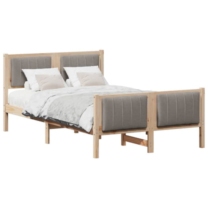 Rám Postele Hnědá A Taupe 120 X 200 Cm Masivní Borovicové Dřevo