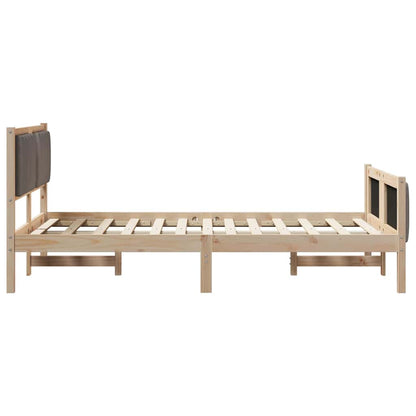 Rám Postele Hnědá A Taupe 120 X 200 Cm Masivní Borovicové Dřevo