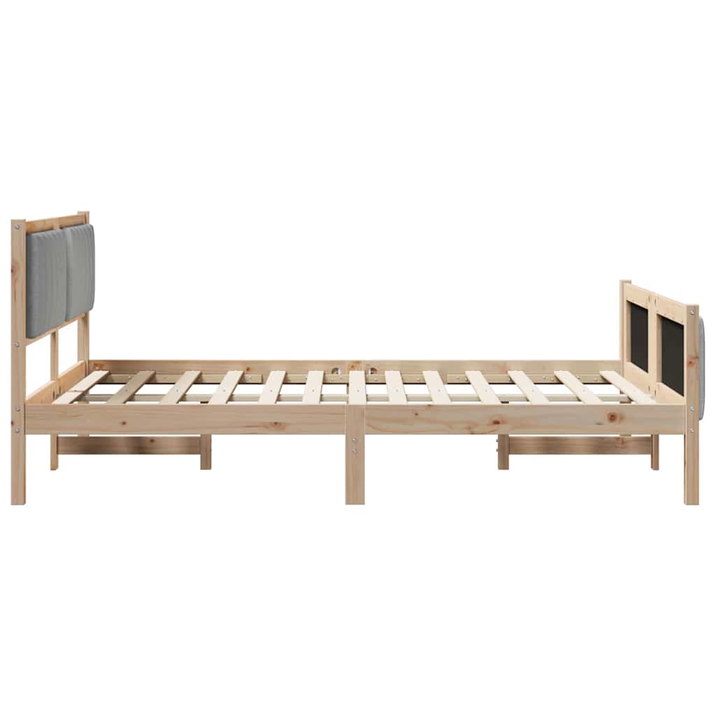 Rám Postele S Čelo Hnědá A Světlá Šedá 135 X 190 Cm