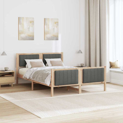 Rám Postele S Čelo Hnědá A Tmavě Šedá 135 X 190 Cm