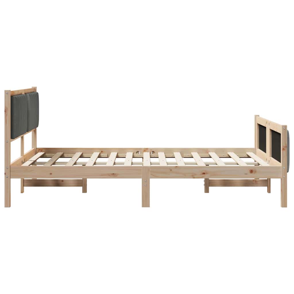 Rám Postele S Čelo Hnědá A Tmavě Šedá 135 X 190 Cm