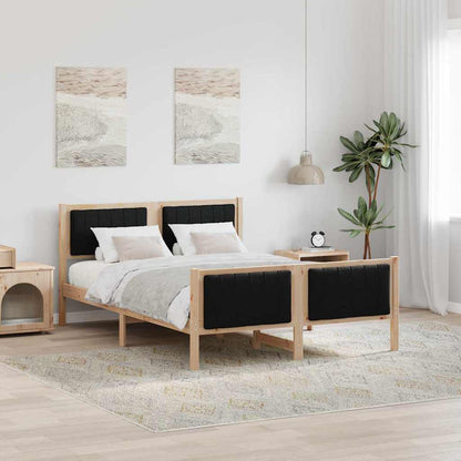 Rám Postele Hnědo-Černá 135 X 190 Cm Masivní Borovicové Dřevo