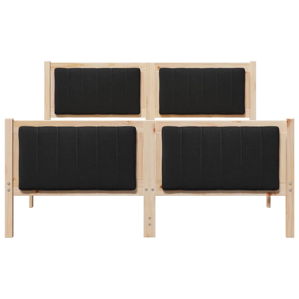 Rám Postele Hnědo-Černá 135 X 190 Cm Masivní Borovicové Dřevo