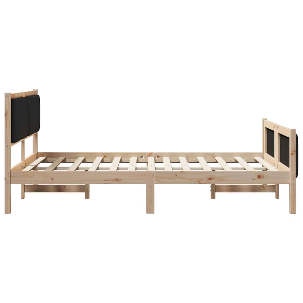 Rám Postele Hnědo-Černá 135 X 190 Cm Masivní Borovicové Dřevo