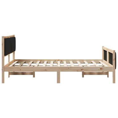 Rám Postele Hnědo-Černá 135 X 190 Cm Masivní Borovicové Dřevo