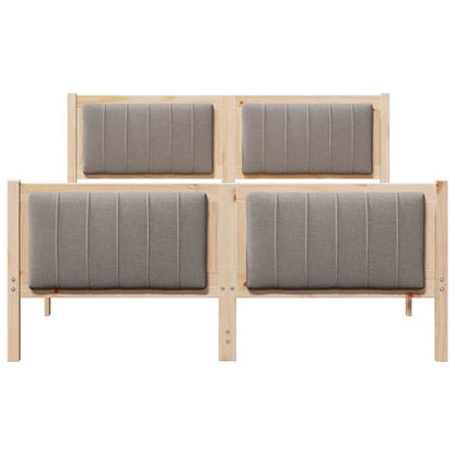 Rám Postele Hnědá A Taupe 135 X 190 Cm Masivní Borovicové Dřevo