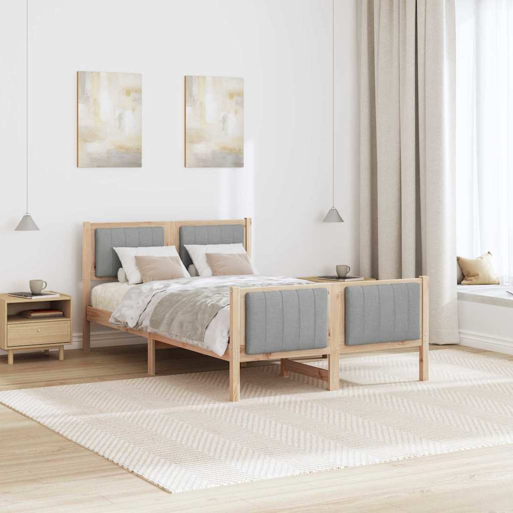 Rám Postele S Čelo Hnědá A Světlá Šedá 120 X 190 Cm