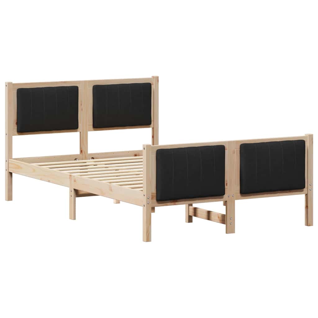 Rám Postele Hnědo-Černá 120 X 190 Cm Masivní Borovicové Dřevo
