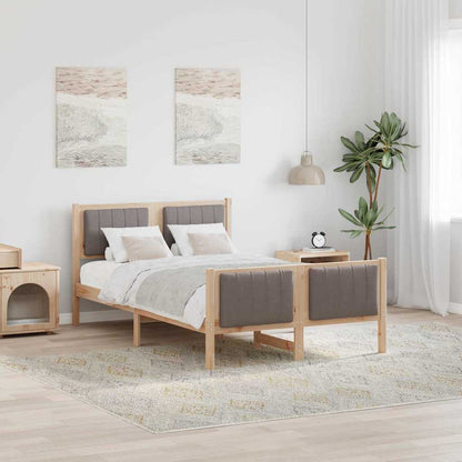 Rám Postele Hnědá A Taupe 120 X 190 Cm Masivní Borovicové Dřevo