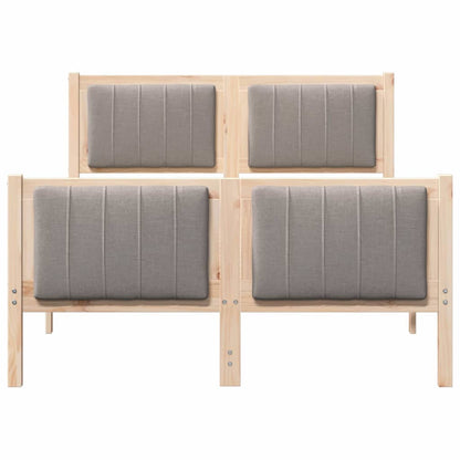 Rám Postele Hnědá A Taupe 120 X 190 Cm Masivní Borovicové Dřevo
