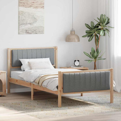 Rám Postele S Čelo Hnědá A Světlá Šedá 100 X 200 Cm